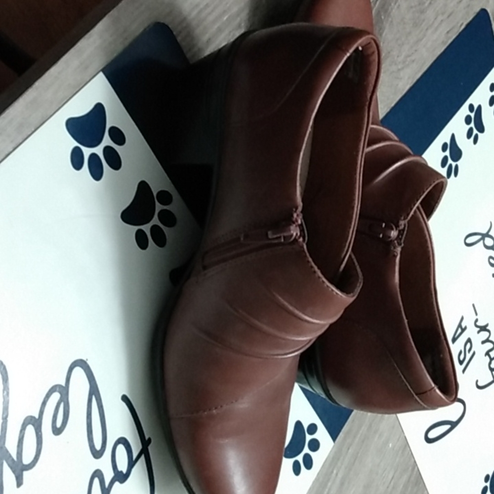 Clarks brown platform shoes